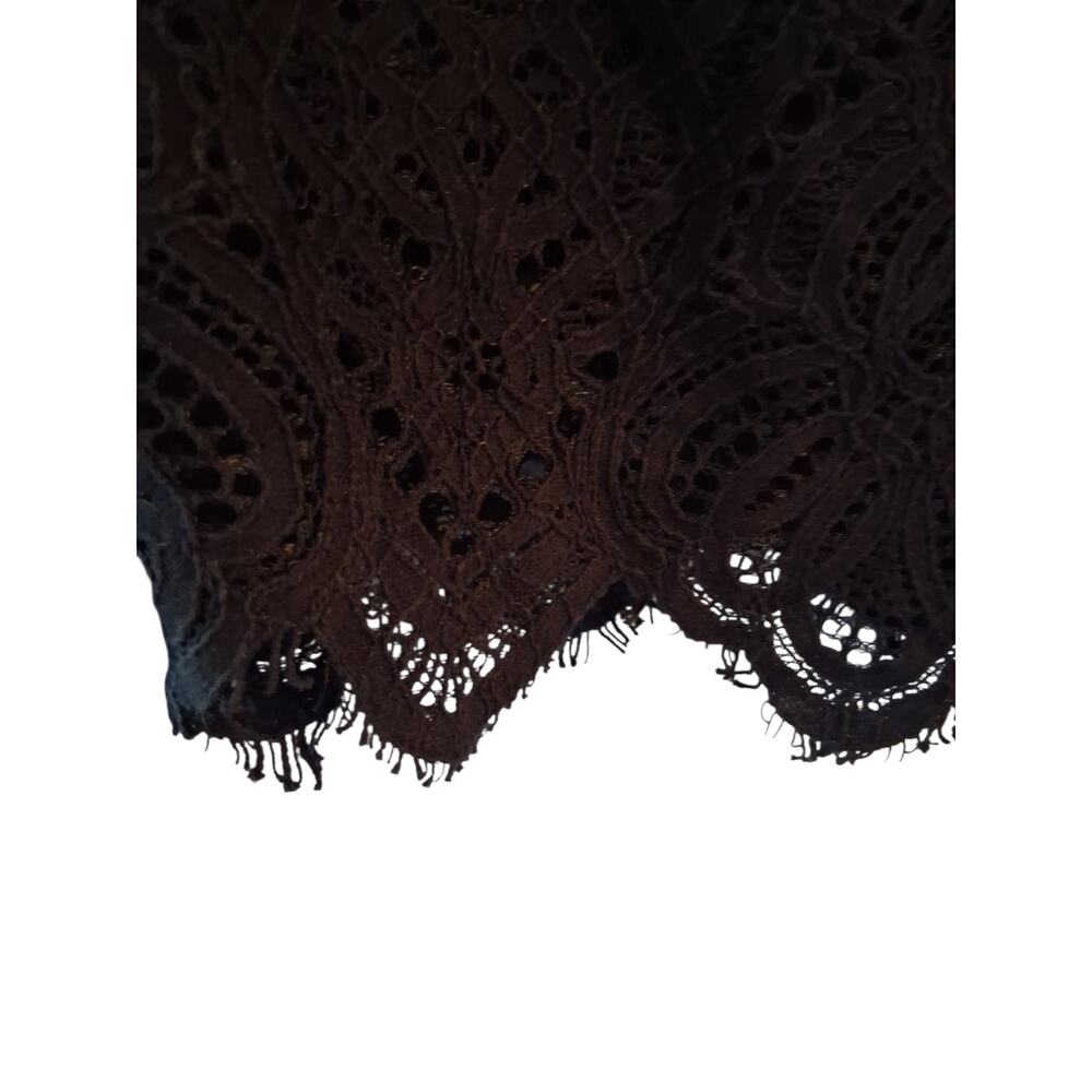 Zara Black Lace Long-Sleeve Crop Top - Picture 5 of 8